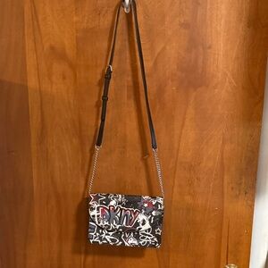DKNY Graffiti Crossbody Bag in Black and Red